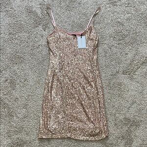 1. STATE Gold Brown Slip Night Out Dress